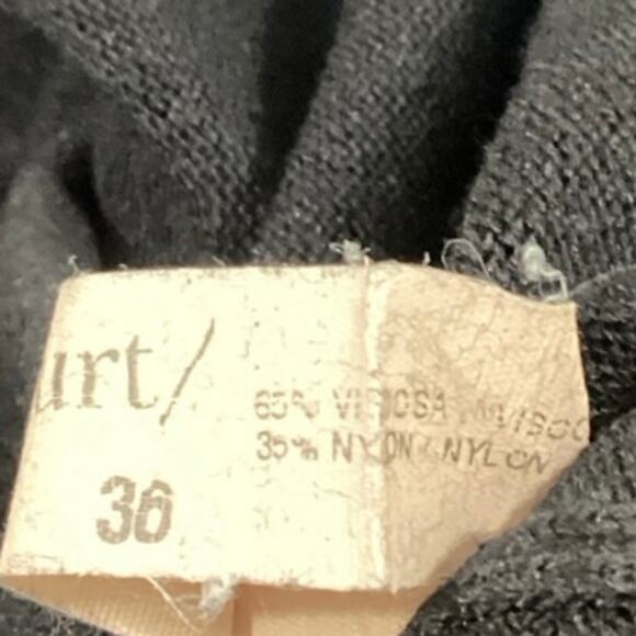 Sita Murt Black Mock Neck Long Bell Sleeve Fit & Flare A-Line Sweater Dress Sz 4 - Picture 5 of 5